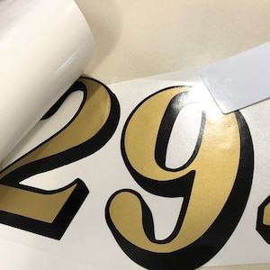 Gold and Black Colonial Style House Numbers for Transom Fanlight Address Sign, Vintage House Numbers, Gold and Black Transom House Numbers