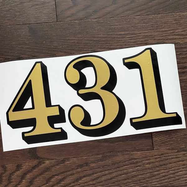 Metallic Gold Numbers for Transom Fanlight House Numbers Gold and Black House Numbers Gold Transom House Numbers Gold Transom window Numbers