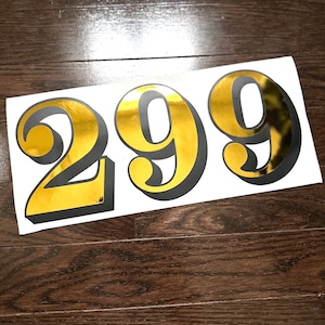 Personalized Gold Leaf House Numbers – Gold and Black Transom Vinyl Decals for Stylish Address Display, Vintage Gold Transom Numbers Decals
