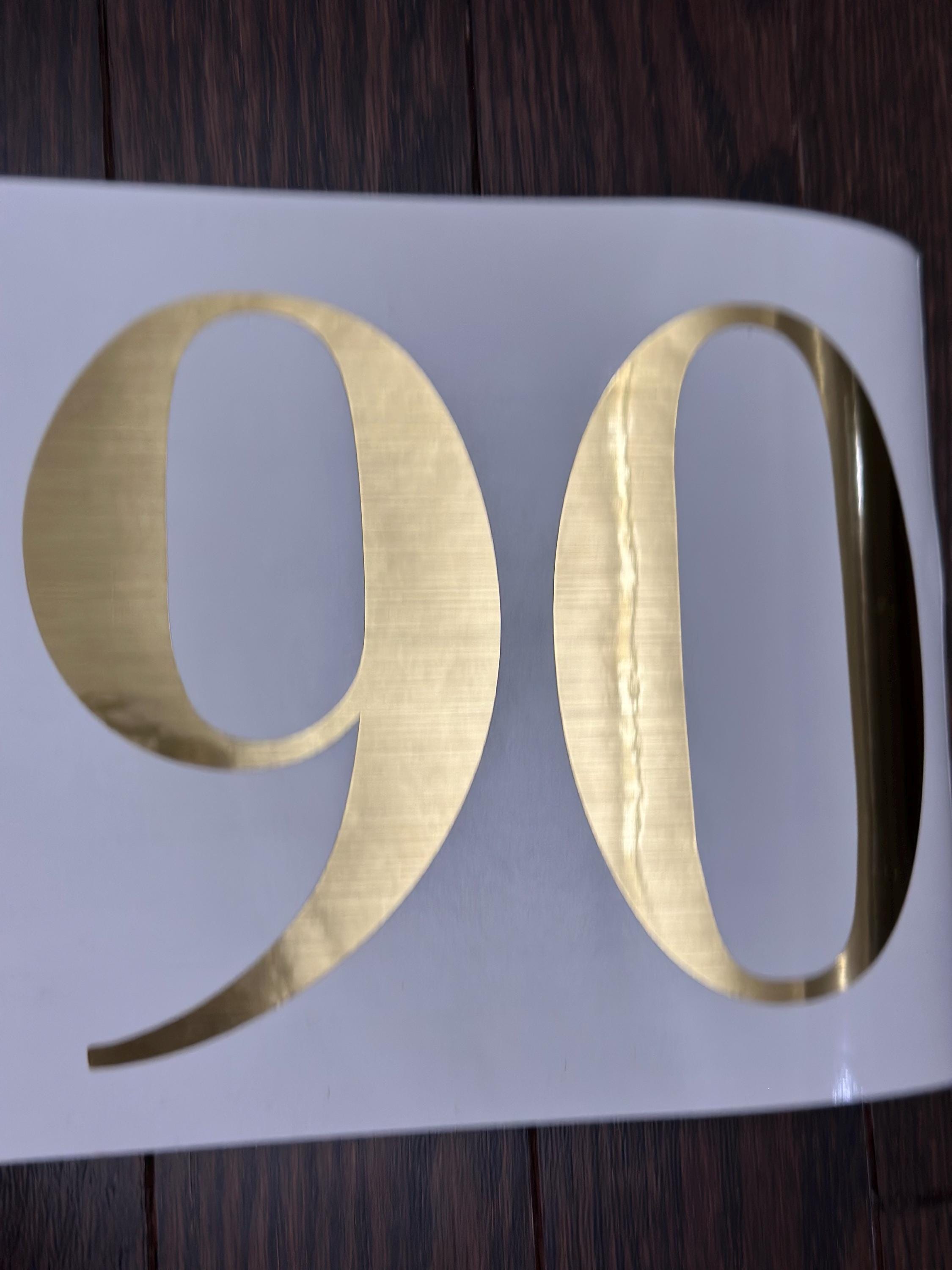 Luxury Brushed Gold House Numbers for Transom Window Glass, Custom ...