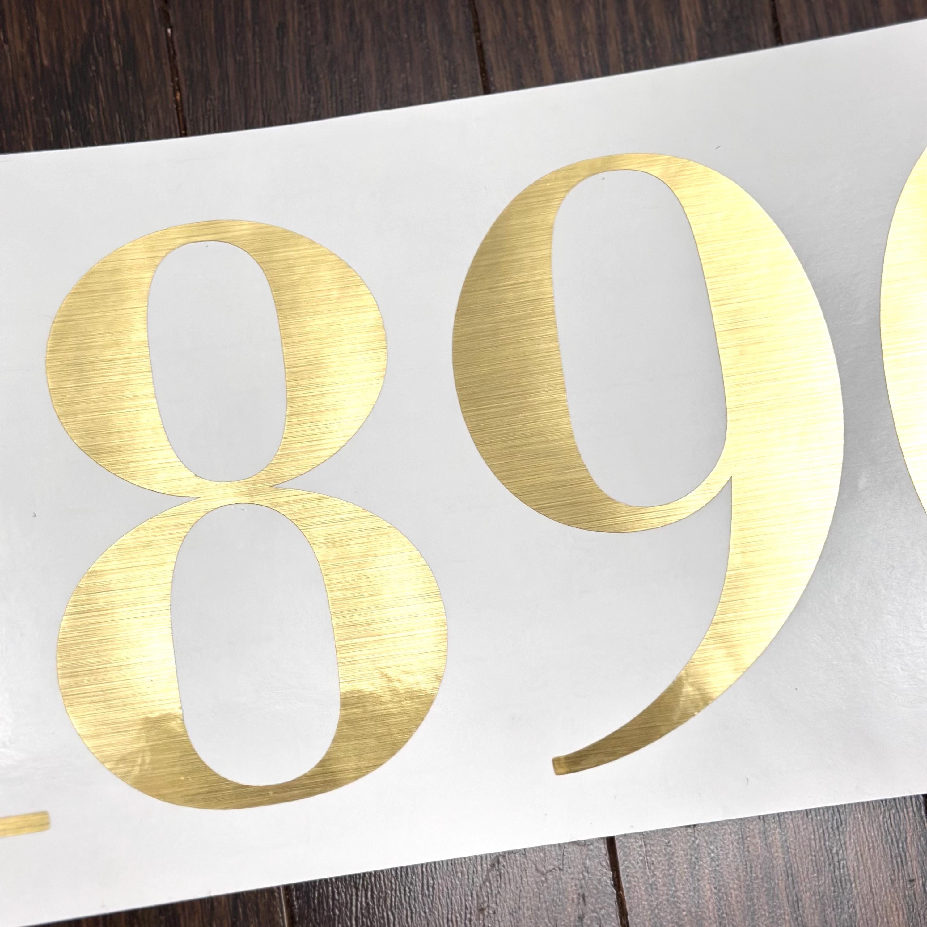 Luxury Brushed Gold House Numbers for Transom Window Glass, Custom ...