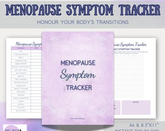 Registro de síntomas de la menopausia / PDF imprimible / Diario de sofocos / Diario de autocuidado para la mediana edad / Formato A4 y carta de EE. UU. / Recursos de bienestar para el Reino Unido y EE. UU.