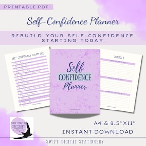 Planificador de autoconfianza para mujeres de mediana edad: De autocríticas a autocompasivas. Priorízate / Descarga digital en A4 y carta EE. UU.