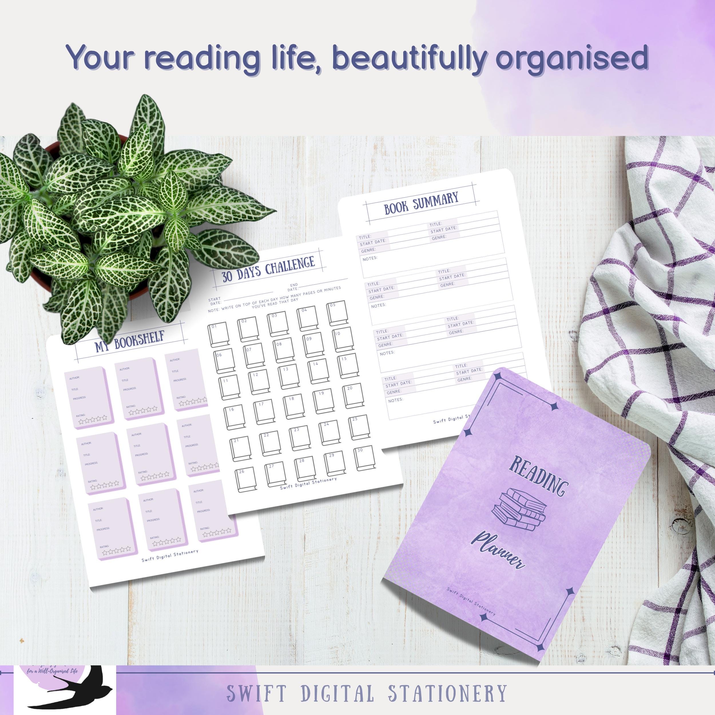 Reading Planner Printable: Book Tracker, Reading Log for Women (PDF ...