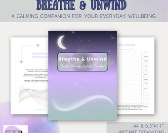 Planner per alleviare lo stress, kit di strumenti per la salute mentale, diario digitale per la cura di sé, quaderno di lavoro per l'ansia, monitoraggio dell'umore, PDF sul benessere, download immediato