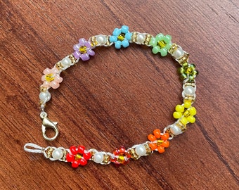 rainbow daisy bracelet