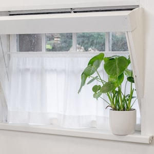 Rod top cotton muslin bathroom/kitchen window curtain or French cafe curtain, max length 120cm/ 47&quot;