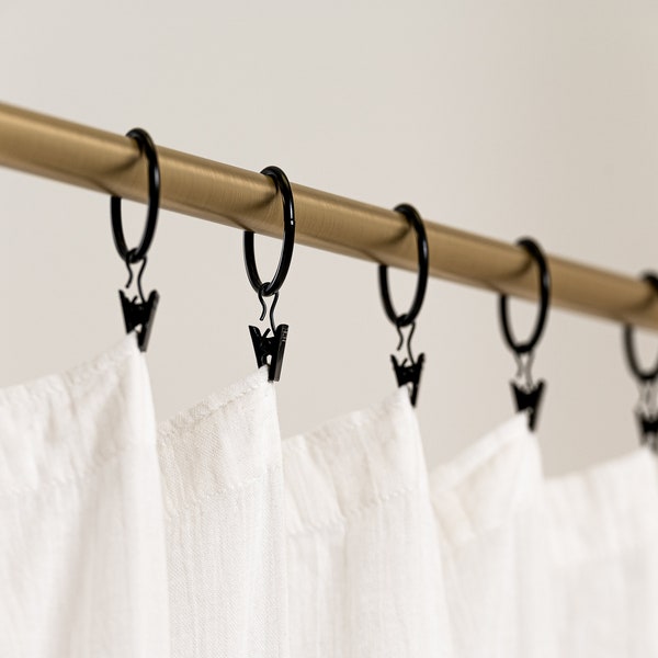 Weißer Clip-Top-Gardinen aus ägyptischer Baumwolle