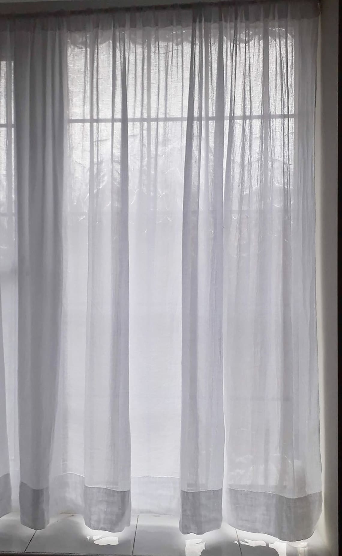 Rod top cotton muslin bathroom/kitchen window curtain or Etsy