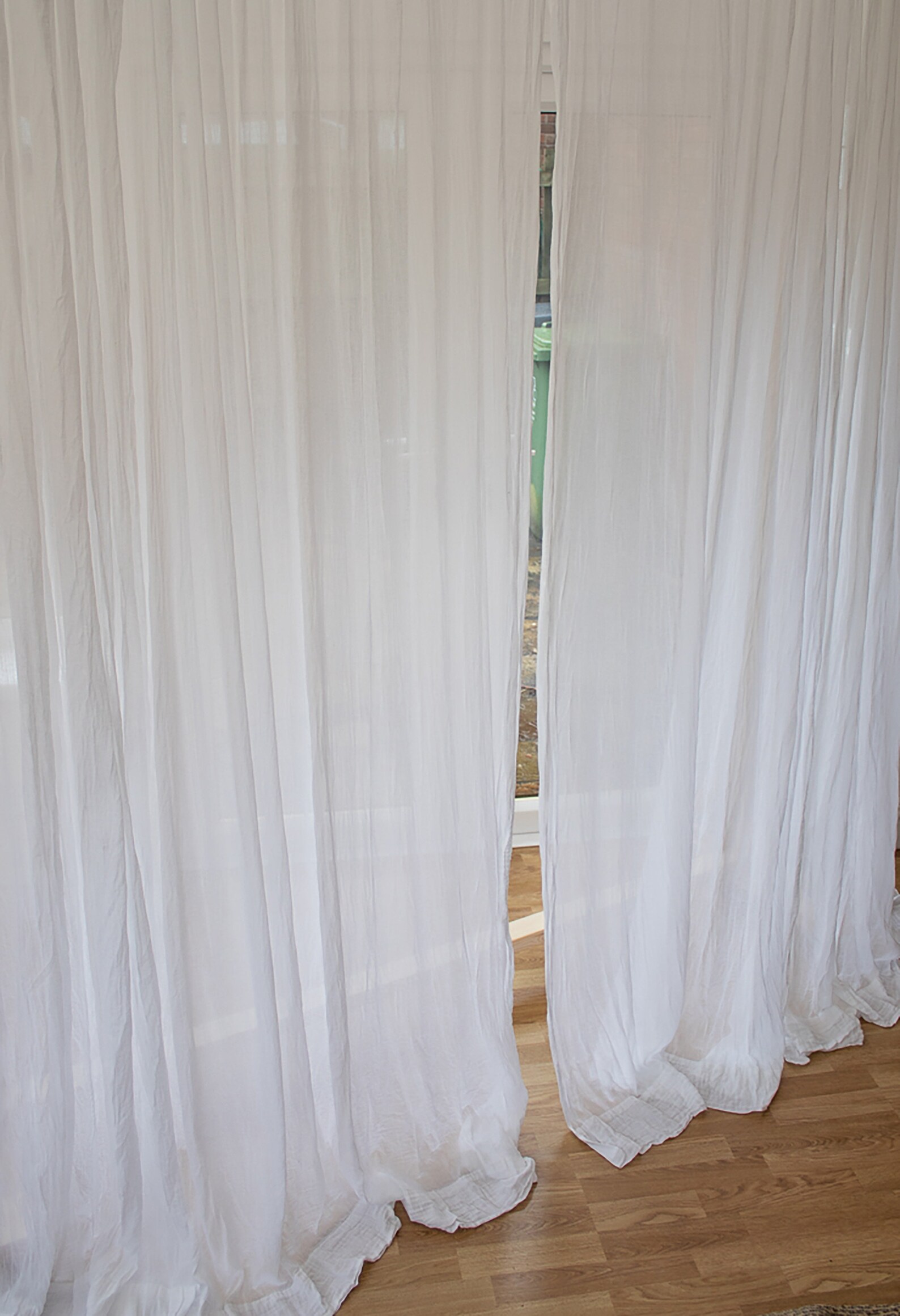 White cotton curtain panel Egyptian cotton muslin tab top Etsy