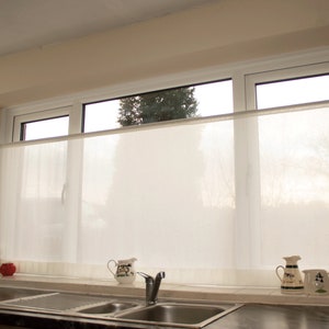 Katoenen mousseline blind, plat gordijn, Egyptisch katoen, maximale lengte 120 cm