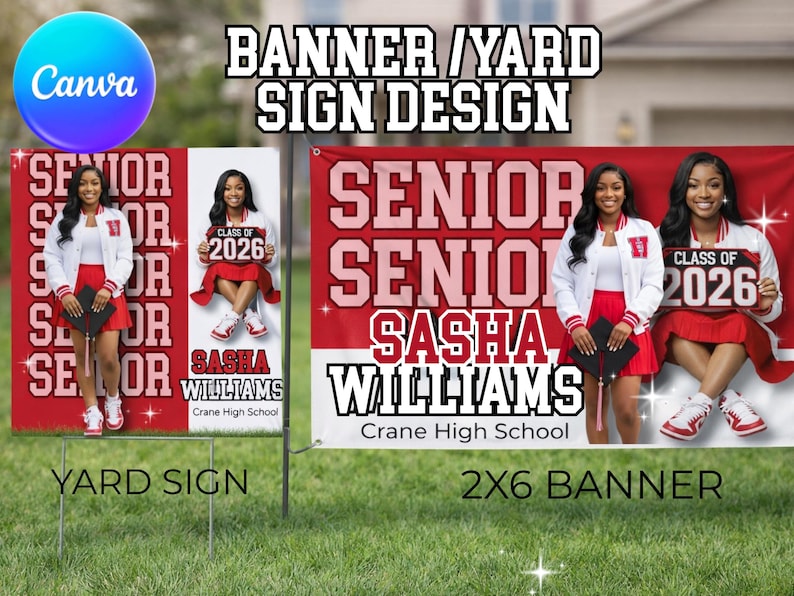 Class of 2026 Graduation Yard Sign Template | Editable Canva Design ...