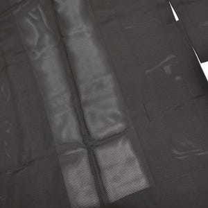 Y160 Vintage sidenkimono/haorijacka: Svart/genomskinlig Ro enfärgad familjevapen med borstfärgning