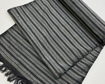 G873 Un-used Silk Kimono Bolt (tanmono) : 16m Mofuku Black / Plain
