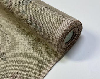 反物20反 N56 未使用 正絹着物反物 : 12m 手織り紬 グレーベージュ / 日本庭園