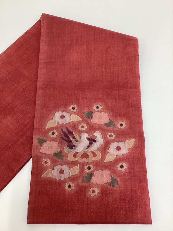 B315 Vintage Silk Kimono Obi Belt 'Fukuro-Obi' Re… - image 2