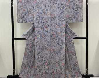 Y746 Vintage Silk Kimono Obi Belt 'fukuro-obi' 1940s Sandy Beige