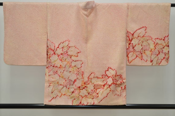 K139 Vintage Silk Kimono Haori Jacket : Shibori L… - image 1