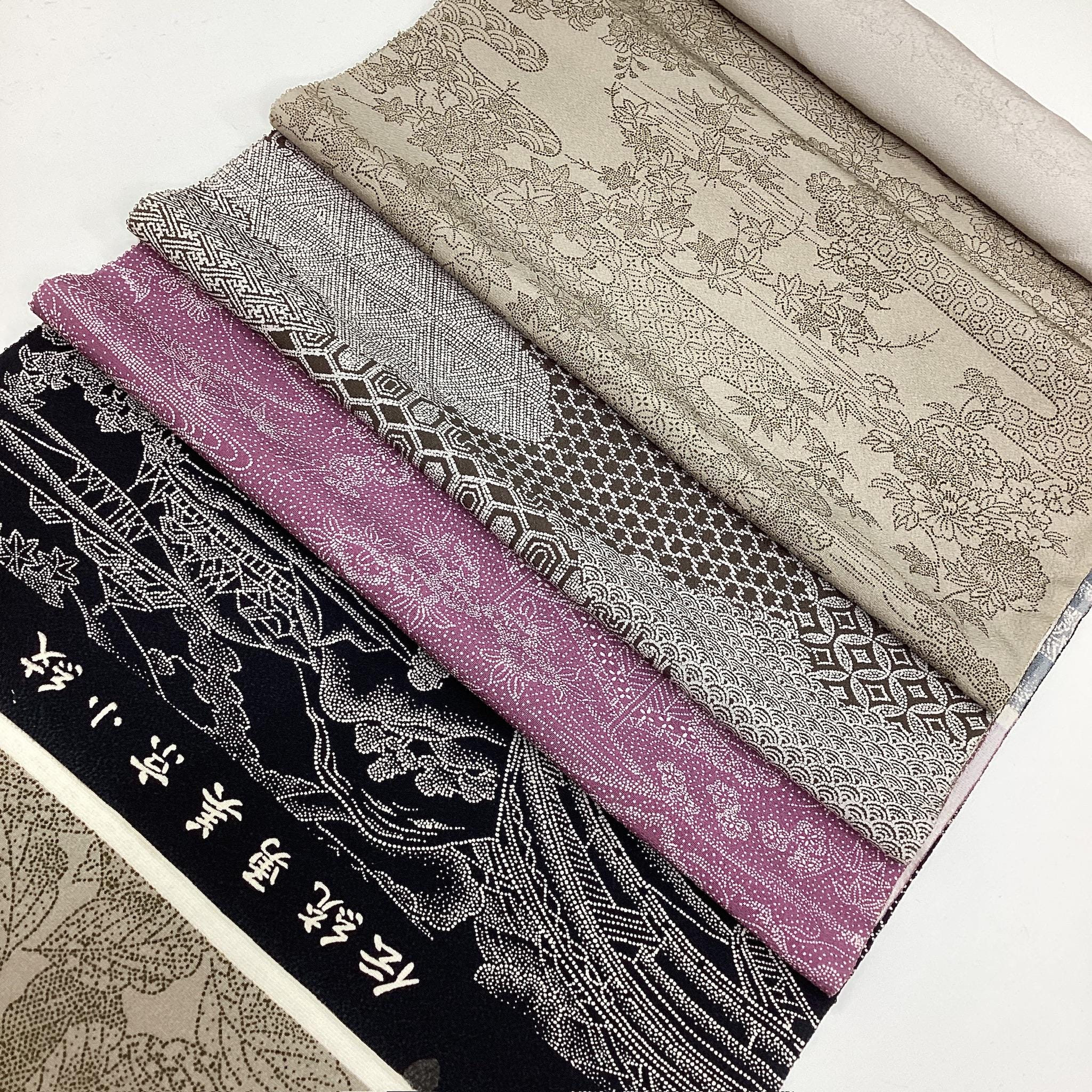 G974 未使用 ヴィンテージ シルク着物反物 : 26 パターンサンプル