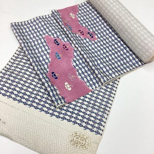 G871 未使用 正絹着物反物 12m 付け下げ 白金加工 刺繍 椿 雲文様
