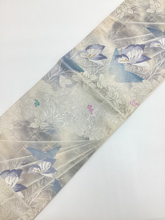 B554 Vintage Silk Kimono Obi Belt 'Fukuro-Obi' Gor