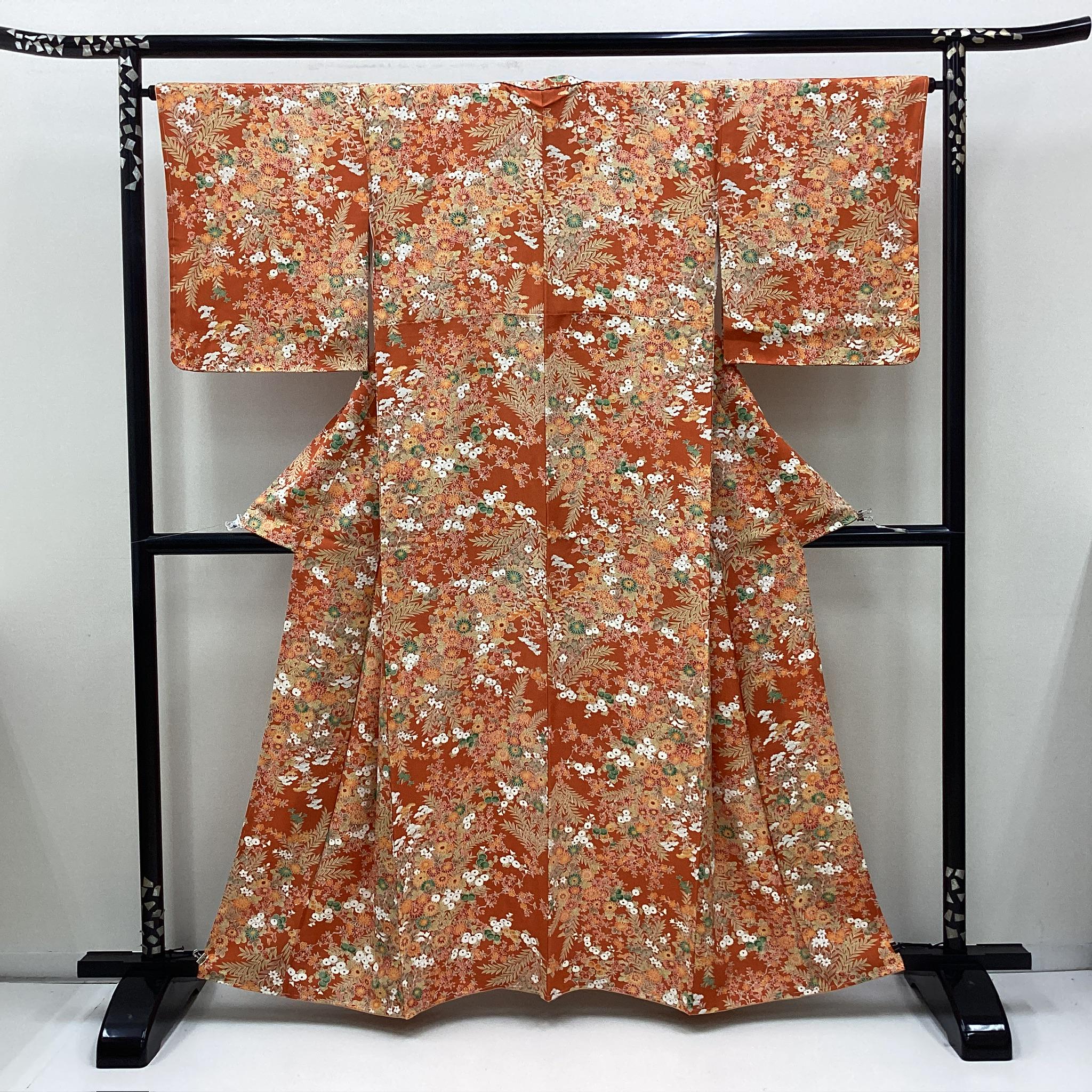Robe Tunique Kimono Orange Rouille - Taille Unique (92/95 Cm), Manches Longues, Neuf Avec étiquettes