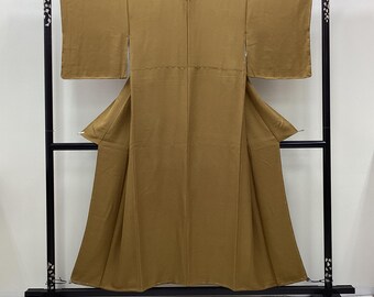 K127 Vintage Synthetic Wedding Kimono (komon): Exotic Moss K127 Vintage Synthetic Wedding Kimono (komon): Exotic Moss