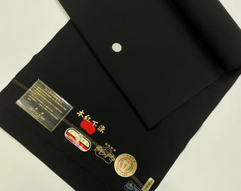 純毛高級反物 G872 未使用 絹着物反物 12m 毛氈 黒・無地 泥染め - Etsy 日本