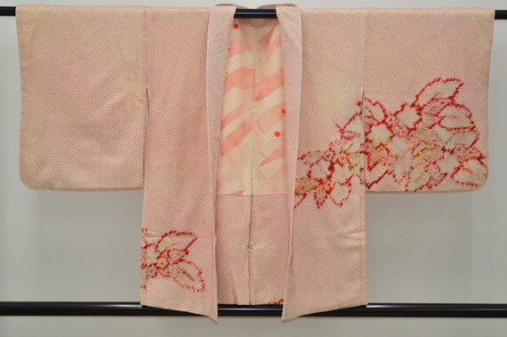 K139 Vintage Silk Kimono Haori Jacket : Shibori L… - image 2