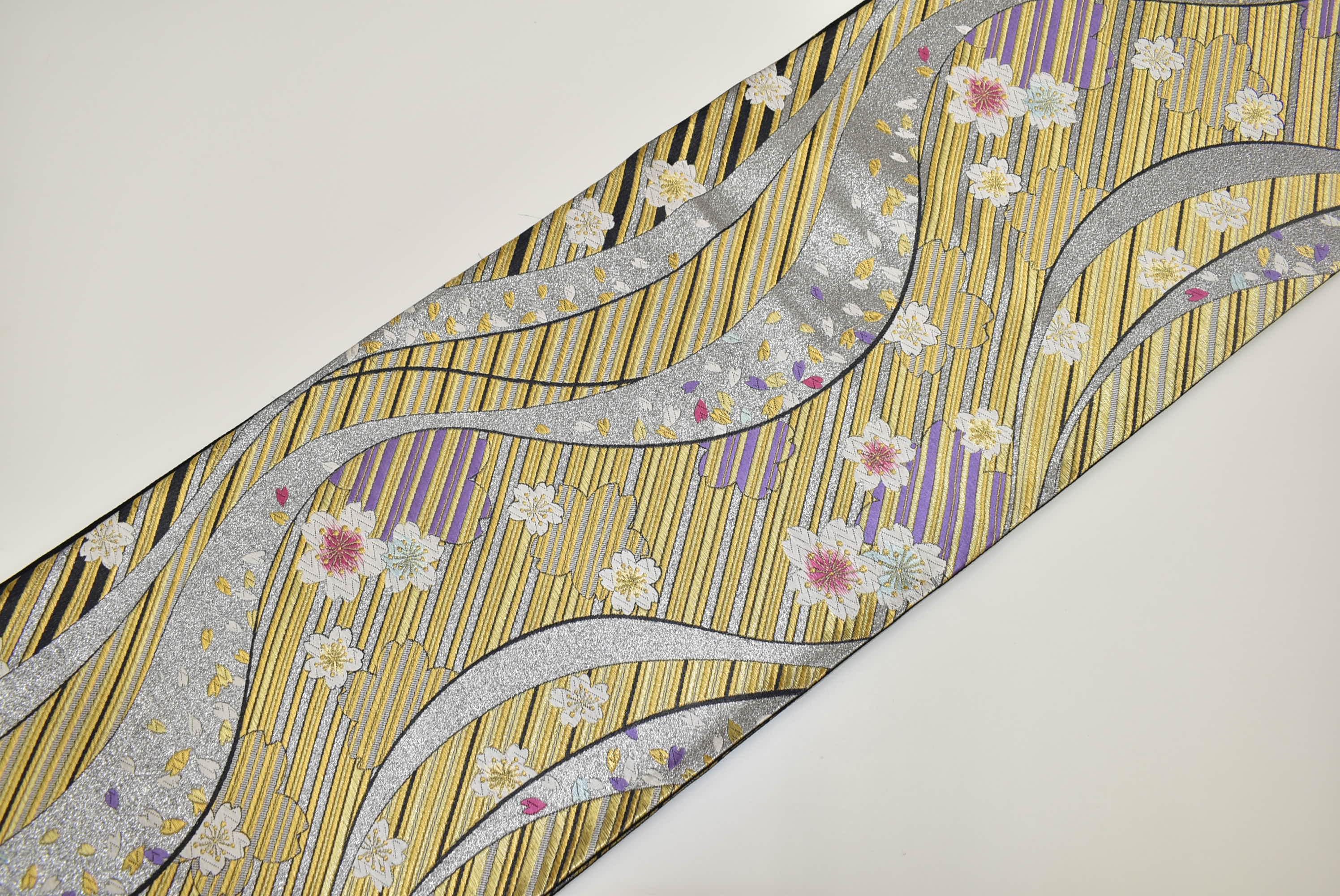 Ceinture Kimono Japonaise Vintage – Fukuro Obi Soie Traditionnelle – KIKUNOJOH