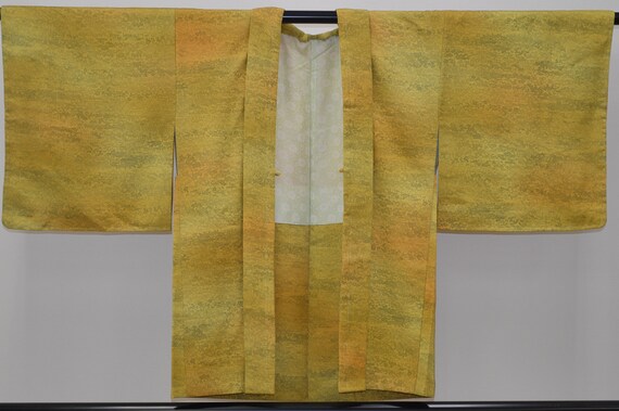 K133 Vintage Silk Kimono Haori Jacket : Wax Batik… - image 1