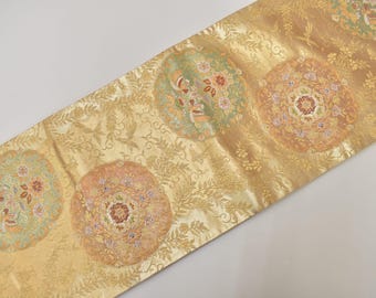 袋帯　横縞　唐花模様　唐草模様　金糸　着物　106tz 袋帯 横縞 唐花模様 唐草模様 金糸 着物 106tz 【公式通販】