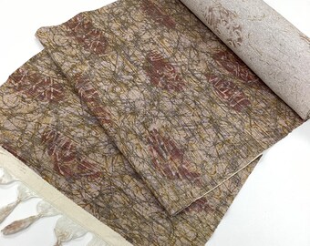 G787 未使用 正絹着物反物 12m 染め紬 薄茶 / 氷割れ模様 - Etsy 日本