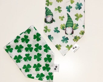 Lucky lucky paw, slip on collar dog bandana in two styles with matching items available