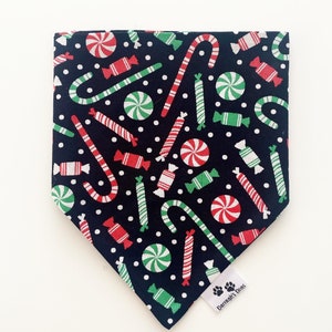 Candy Swirl, Christmas dog accessories sets, Christmas bandanas, matching items, slip on collar bandana set