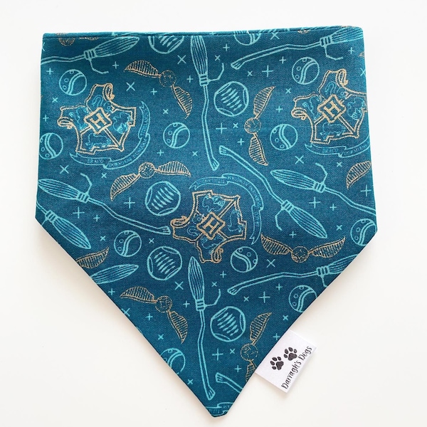 Ready for the games. Slip on collar dog bandana set, with matching scrunchies and bow ties