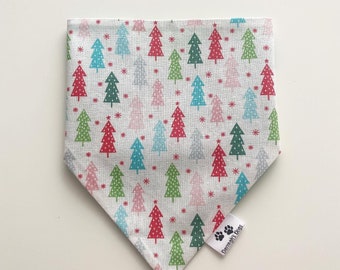 Christmas dog accessories sets, Christmas bandanas, matching items, slip on collar bandana set