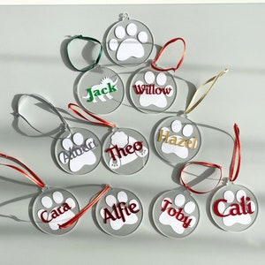 Personalised Christmas tree decorations, pet charms, customised tree ornaments