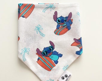 Surfs up stitch, slip on collari bandane per cani