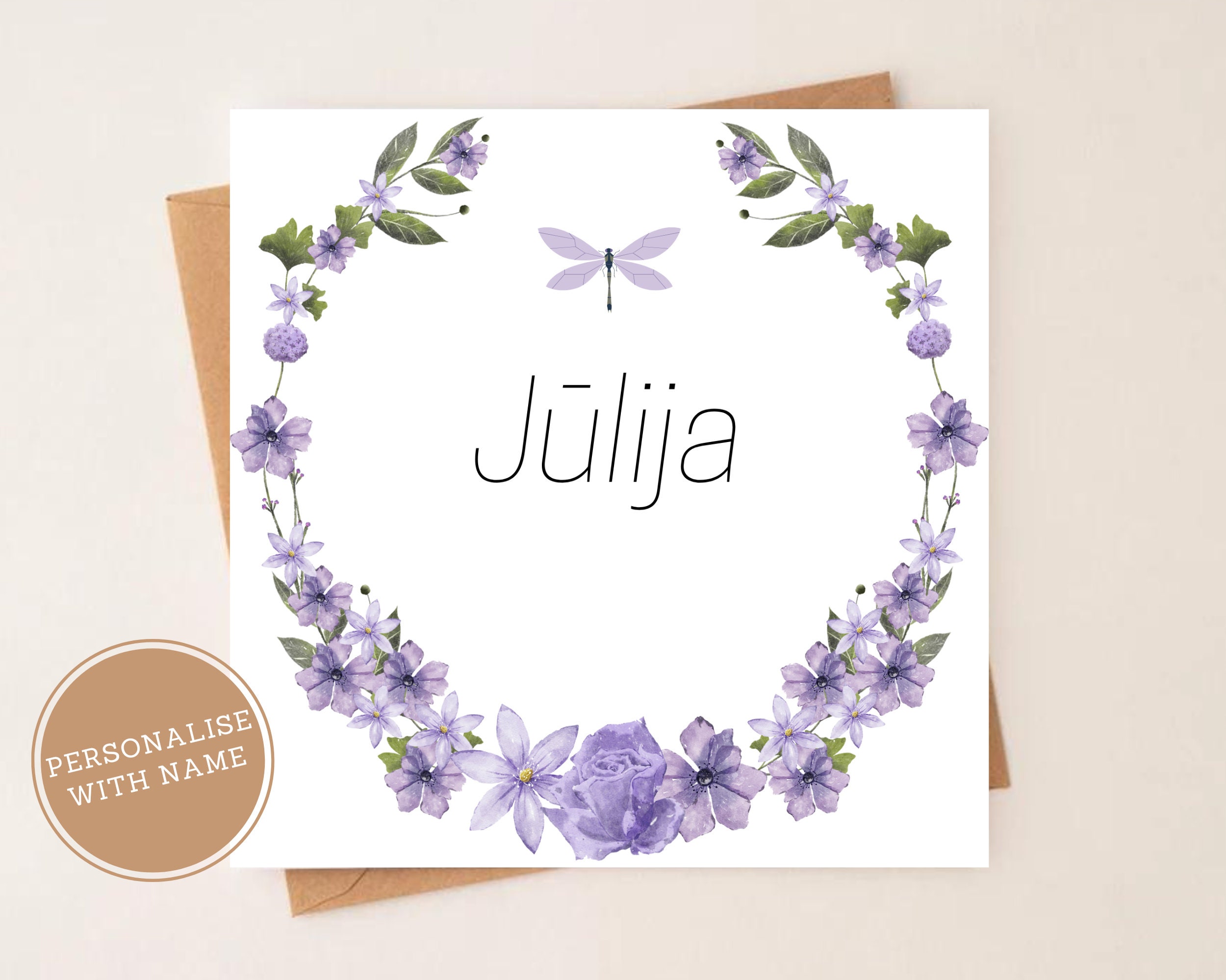 Personalised Name Card Greeting Card in Latvian Name Day - Etsy UK