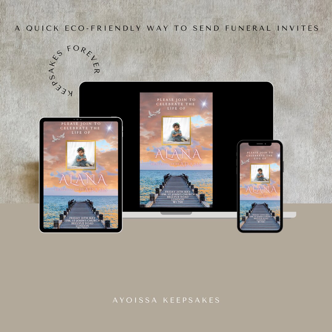 Editable Funeral Evite Template: Celebration of Life (digital) - Etsy