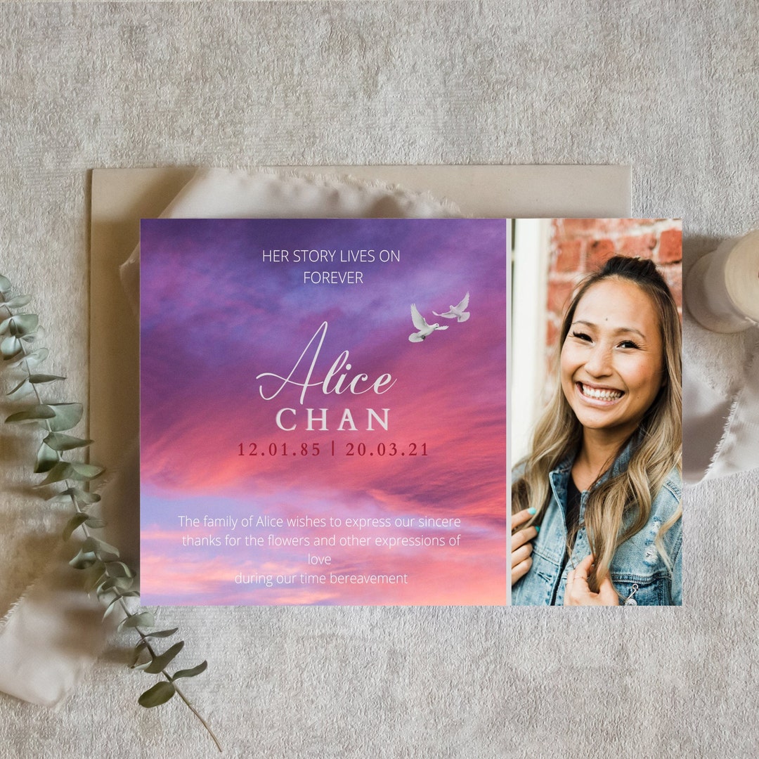 Funeral Thank You Card Template Instant Download Editable Thank You