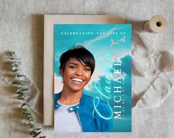 11"x 17" Funeral Program | Editable Funeral Program | Celebration of Life Template | Memorial Funeral Template | Green Funeral Program