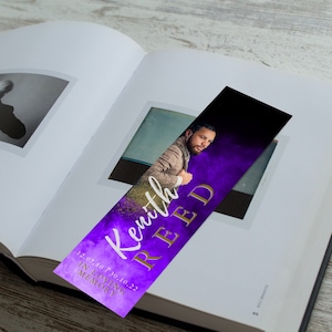 Funeral Bookmark | Memorial Bookmark | Editable Funeral Bookmark | Bookmark | Purple Bookmark | Purple and Black Bookmark