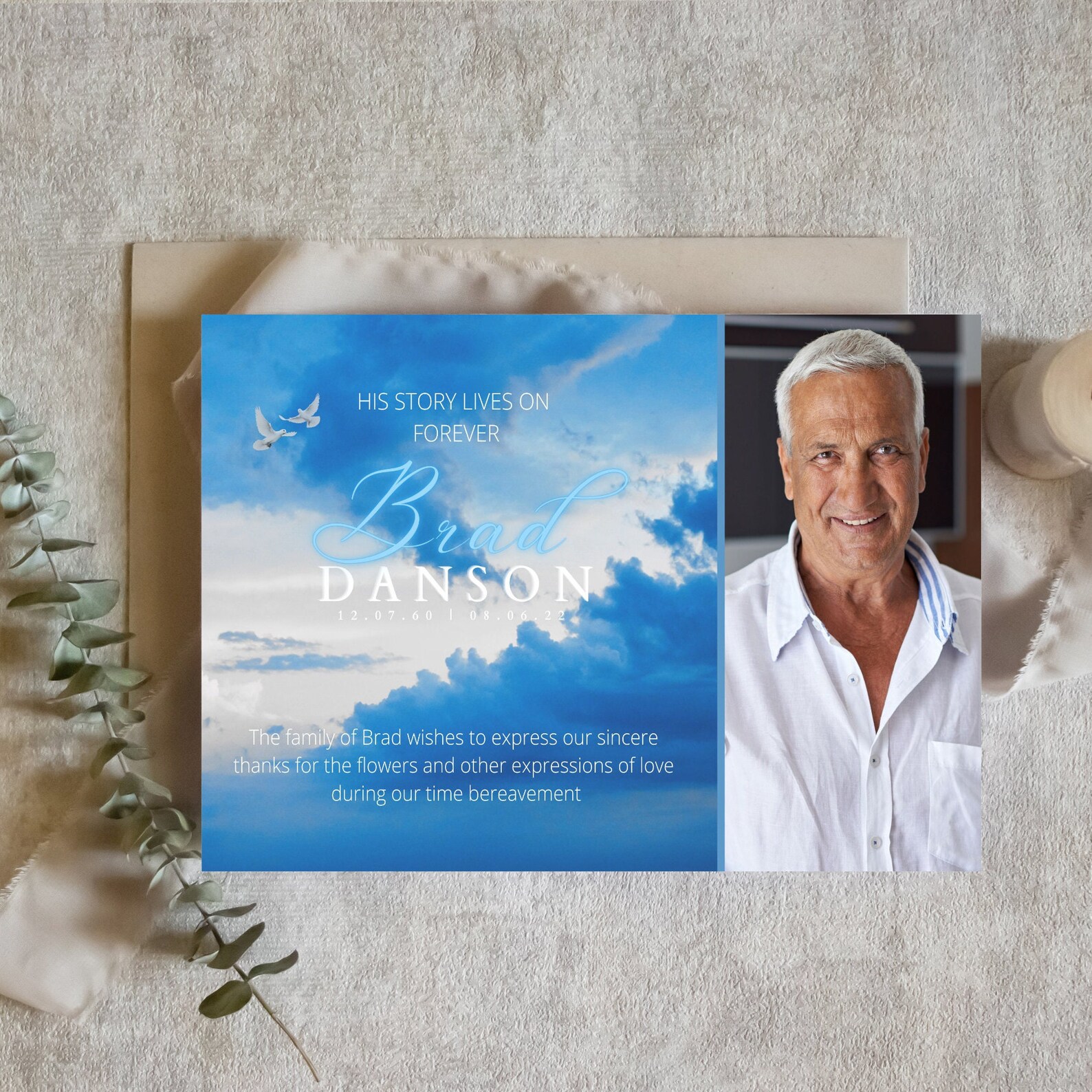 Funeral Thank You Card Template Instant Download Editable Thank You