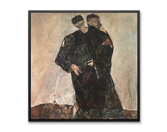 Egon Schiele "The Hermits" Fine Art Print: Expressionist Portrait