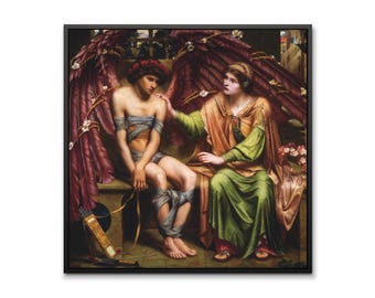 Hope Comforting Love in Bondage Art Print Queer Symbolist Painting