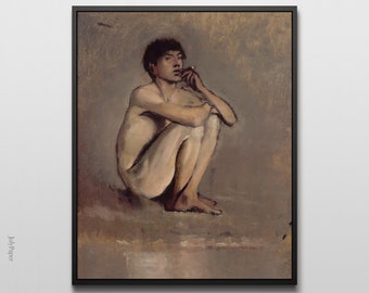 Mednyánszky Print: Seated Smoking Man Fine Art Reproduction