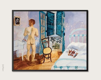 Nude Boy in a Bedroom by Christopher Wood, Queer Male Art Print, Gay Wall Art