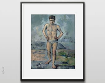 The Bather by Paul Cézanne, Male Portrait Painting, Fine Art Print